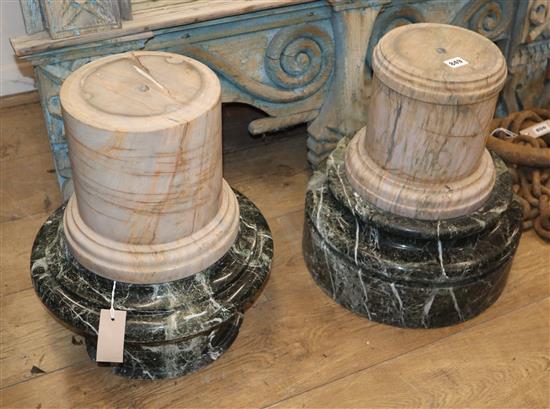 Four marble column sections